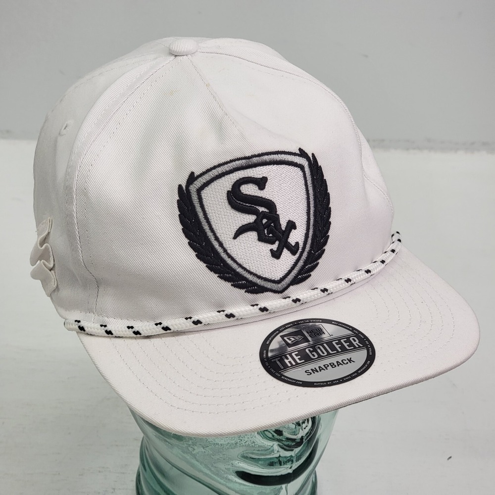 Men's New Era White Chicago White Sox MLB Golfer Tee 9FIFTY Snapback Hat NWD